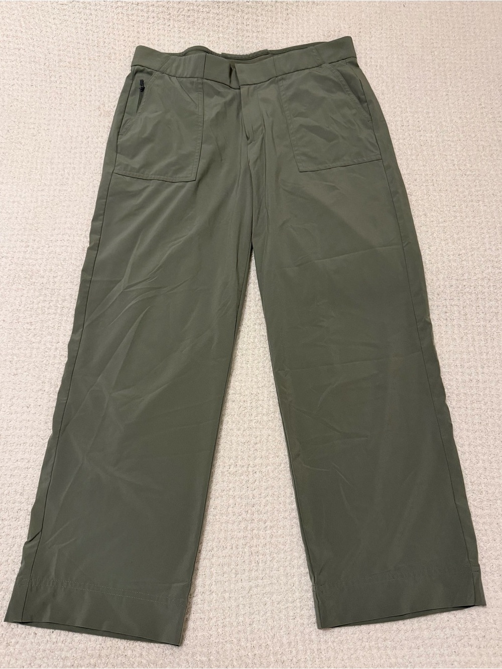 Athleta Womens’s Olive Green Patch Pocket Utility Pull-On Pants Size 6